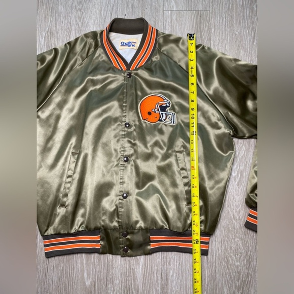 Vintage Chalk Line 90's Cleveland Browns NFL Football Satin Jacket Men's Size XL - Picture 4 of 11